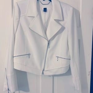 White House Black Market White Cropped Jacket